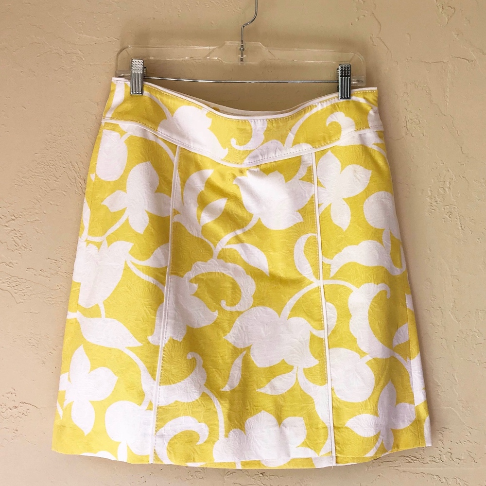 Ann Taylor Floral Yellow Skirt